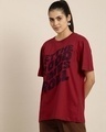Shop Women's Red Let The Good Times Roll Typography Oversized T-shirt-Design