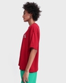 Shop Women's Red Living Cool Graphic Printed Oversized T-shirt-Full