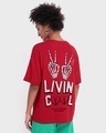 Shop Women's Red Living Cool Graphic Printed Oversized T-shirt