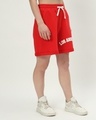 Shop Women's Red Los Angeles Typography Relaxed Fit Shorts-Design