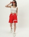 Shop Women's Red Los Angeles Typography Relaxed Fit Shorts