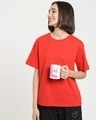 Shop Women's Red Relaxed Fit Lounge T-shirt-Front