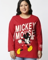 Shop Women's Red Mickey Jumps Graphic Printed Plus Size T-shirt-Front