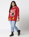 Shop Women's Red Mickey Jumps Graphic Printed Plus Size T-shirt-Full