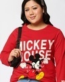 Shop Women's Red Mickey Jumps Graphic Printed Plus Size T-shirt