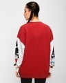 Shop Women's Red Mickey Mouse Graphic Printed Oversized Sweatshirt-Full