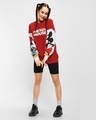 Shop Women's Red Mickey Mouse Graphic Printed Oversized Sweatshirt