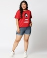 Shop Women's Red Mickey Original (DL) Graphic Printed Plus Size Boyfriend T-shirt-Design