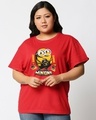 Shop Women's Red Minion'S Bello Graphic Printed Plus Size Boyfriend T-shirt-Front