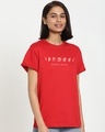 Shop Women's Red Moon Child Graphic Printed Boyfriend T-shirt-Front