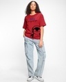 Shop Women's Red Music escape Graphic Printed Oversized T-shirt