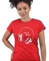 Shop Women's Red Music On My Mind Graphic Printed T-shirt-Front