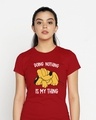Shop Women's Red My Thing (DL) Graphic Printed Slim Fit T-shirt-Front
