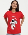 Shop Women's Red NASA Astronaut Boyfriend T-shirt-Front