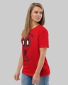 Shop Women's Red No Power No Responsibility Typography Loose Fit  T-shirt-Full