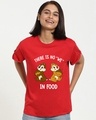 Shop Women's Red No We in Food Graphic Printed Boyfriend T-shirt-Front