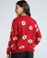 Shop Women's Red All Over Printed Oversized Sweater-Full