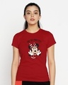 Shop Women's Red Oh So Pretty (DL) Graphic Printed Slim Fit T-shirt-Front