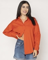 Shop Women's Red Oversized Shirt-Front