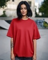 Shop Women's Red Oversized T-shirt-Front