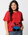 Shop Women's Red Panda Life Graphic Printed Plus Size Boyfriend T-shirt-Front