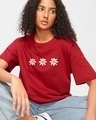 Shop Women's Red Peace is Free Graphic Printed Oversized T-shirt-Front