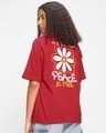 Shop Women's Red Peace is Free Graphic Printed Oversized T-shirt-Full