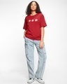 Shop Women's Red Peace is Free Graphic Printed Oversized T-shirt