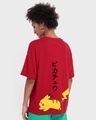 Shop Women's Red Pikachu Graphic Printed Oversized T-shirt-Design