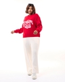 Shop Women's Red & Pink Problem Child Typography Super Loose Fit Plus Size Sweater-Full