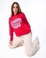 Shop Women's Red & Pink Problem Child Typography Super Loose Fit Sweater