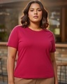 Shop Women's Red Plus Size T-shirt-Front