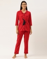 Shop Women's Red Polyester Nightsuit-Front