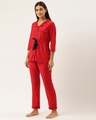 Shop Women's Red Polyester Nightsuit-Full
