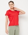 Shop Women's Red Printed Activewear T-shirt-Design