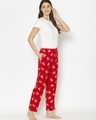 Shop Pack of 2 Women's Red Printed Pyjamas-Full