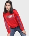 Shop Women's Red Fierce Typography Sweatshirt-Front