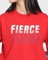 Shop Women's Red Fierce Typography Sweatshirt