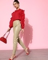 Shop Women's Red Ruffle Shirt-Front