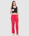Shop Women's Red Santa Claus Graphic Printed Pyjamas-Full
