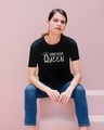 Shop Women's Black Sarcasm Queen T-shirt-Front