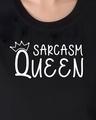 Shop Women's Black Sarcasm Queen T-shirt-Full