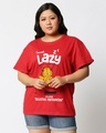 Shop Women's Red Selective Participation Graphic Printed Plus Size Boyfriend T-shirt-Front