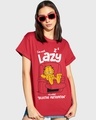 Shop Women's Red Selective Participation Graphic Printed Boyfriend T-shirt-Front