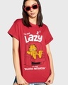 Shop Women's Red Selective Participation Graphic Printed Boyfriend T-shirt-Front