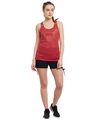 Shop Women's Red Self Design Slim Fit Tank Top