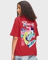 Shop Women's Red Serial Chiller Graphic Printed Oversized T-shirt-Design