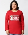 Shop Women's Red Shake Off The Haters Graphic Printed Plus Size Slim Fit T-shirt-Front