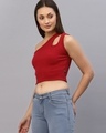 Shop Women's Red Slim Fit Short Top-Design