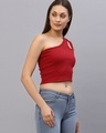 Shop Women's Red Slim Fit Short Top-Full